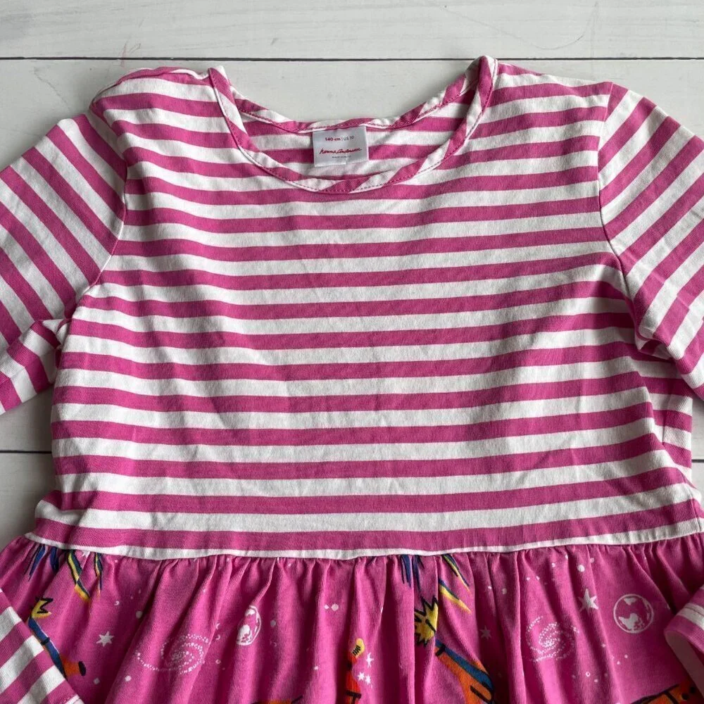 Hanna Andersson 100% Cotton Girl's Rocket Ship Space Dress‎ - Size 10
